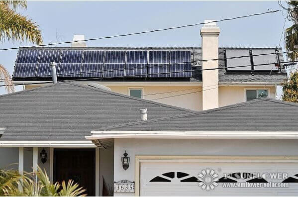 Calentador de agua solar dividido