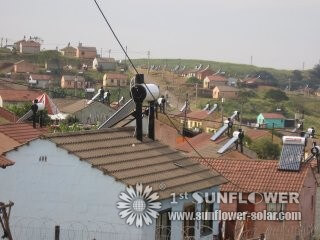 Sistema de calentamiento solar de agua.