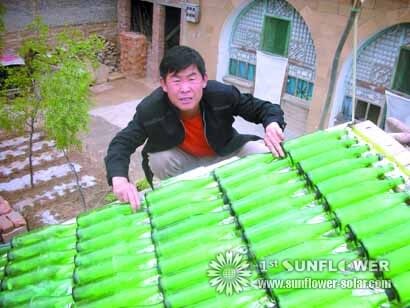 Calentador solar de agua para su madre