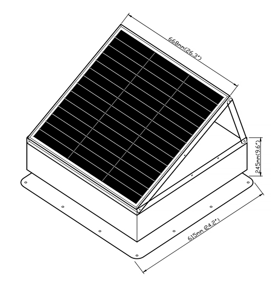 Ventilador de ventilaci&oacute;n del &aacute;tico solar de 70W para Factory Public Place Storeroom-2.2
